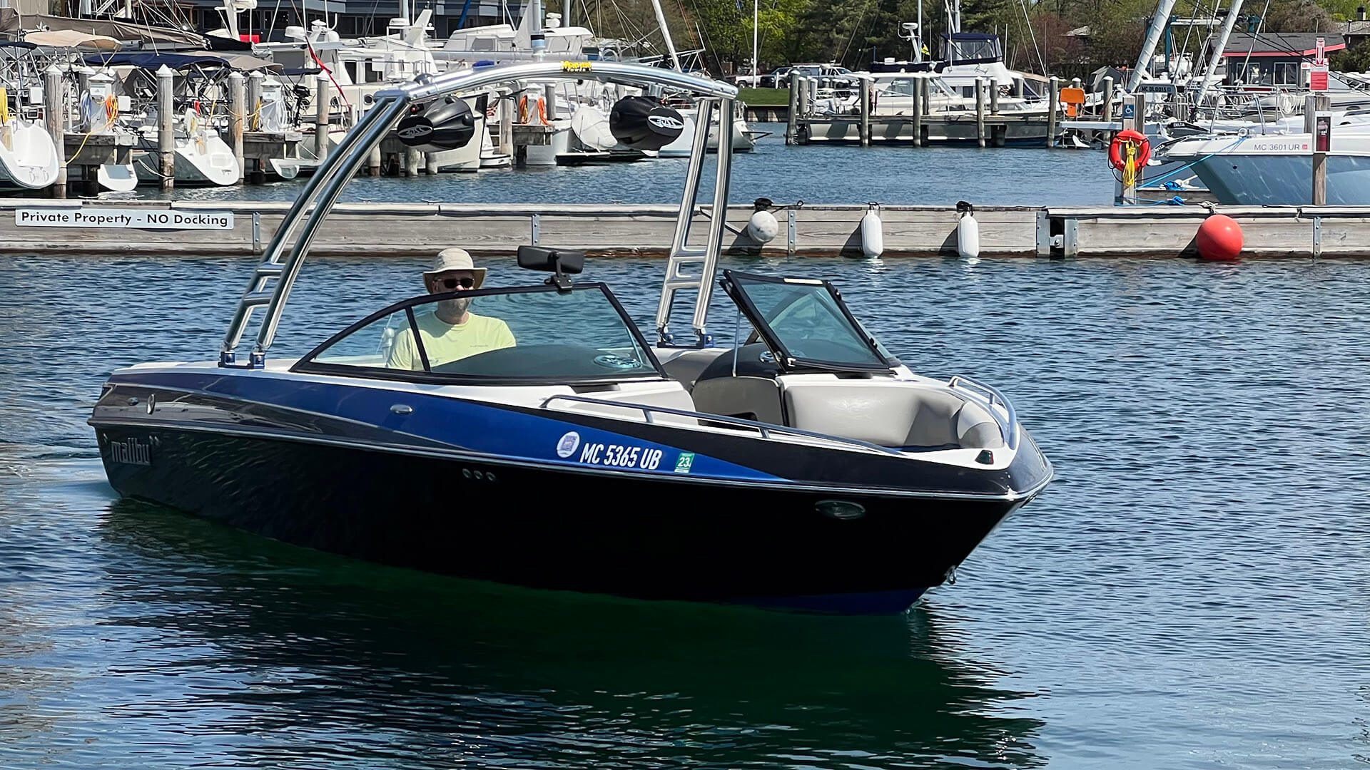 aussie watersports malibu wakeboard boat rental front view